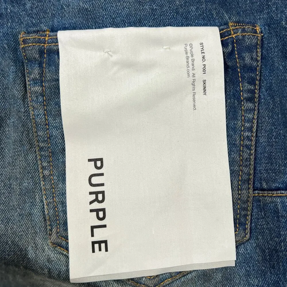 PURPLE Brand Skinny Mud Dark Indigo Jeans Mens 32x33 Button Fly P001 NWT